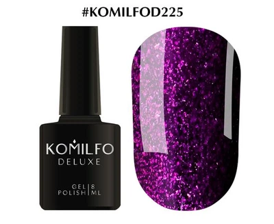 Гель-лак KOMILFO Deluxe Series №D225 (синьо-фіолетовий з рожевим мікроблиском) 8 мл