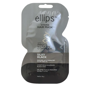 Маска для темного волосся з про-кератиновим комплексом Ellips Vitamin Hair Mask Silky Black Шовкова ніч, 18 г