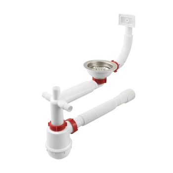 Сифон для мойки Polmark 40мм х 3 1/2" пластик белый