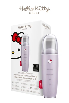 Микротоковый скрабер для кожи и устранения черных точек GESKE MicroCurrent Skin Scrubber&Blackhead Remover 9в1 Hello Kitty purple