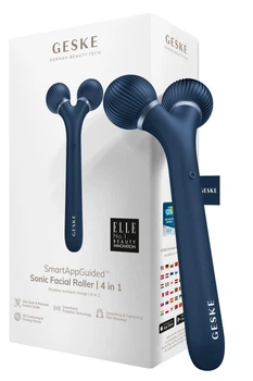 Электронный ультразвуковой ролик для лица GESKE Sonic Facial Roller 4в1 midnight