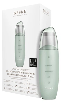 Мікрострумовий скрабер для шкіри та усунення чорних точок GESKE MicroCurrent Skin Scrubber&Blackhead Remover 9в1 green
