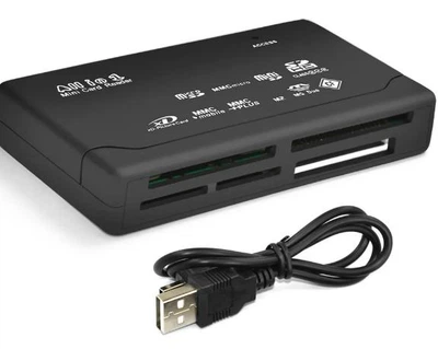 Картридер USB 2.0 All in 1 MS/microSD/SDHC/T-Flash/M2 кардрідер Card Reader Чорний