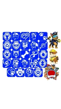 Трафареты для блеск тату/глитер тату Щенячий патруль 24 шт арт.61