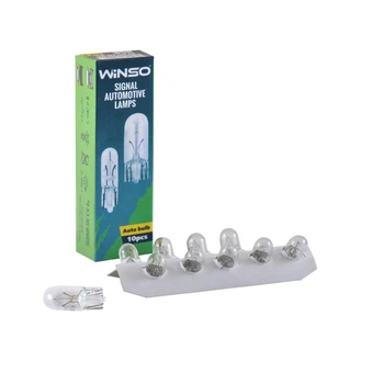 Лампа розжарювання Winso 12V W5W 5W W2.1x9.5d, 10шт