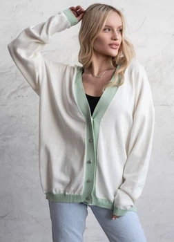 Кардиган "Беатріс" Білий 44-48 Oversize Anika 000005348