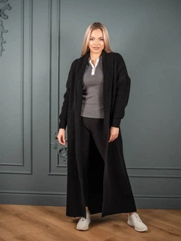 Кардиган Чорний 44-48 Oversize. Anika 000005346