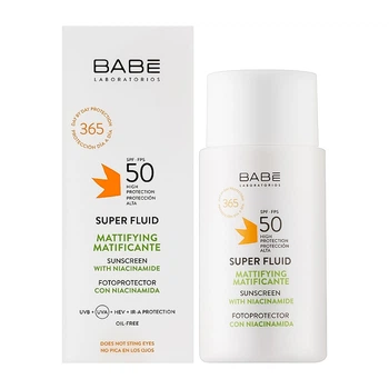Солнцезащитный флюид с матирующим эффектом SPF 50 Babe Laboratorios 50 мл 8436571631572