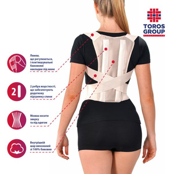 Корсет для коррекции осанки жесткий Торос-Груп, ТИП 651 размер 3 бежевый
