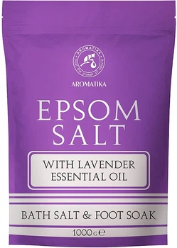 Соль английская для ванн с эфирным маслом лаванды - Aromatika Epsom Salt With Lavander Essential Oil Bath Salt & Foot Soak 1000g (1195345-1268502339-2)
