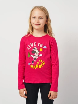 Дитячий лонгслів для дівчинки Disney Minnie XH1336.REC 110-116 см Фуксія (3609087368811)