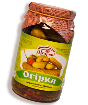 Огірки мариновані Щедрик 830 г х 8 шт (4820039611574)