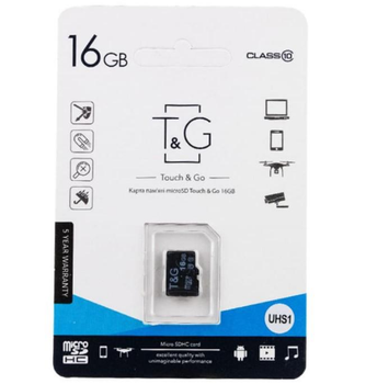 Карта памяти Touch & Go 16 Gb microSD (class 10) с адаптером