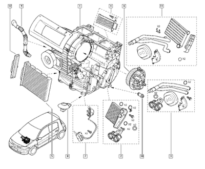 Трубки пічки Renault 7701208325, 7701207713 (Р354)