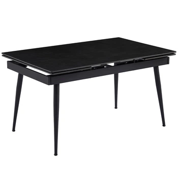 Дизайнерський розкладний обідній стіл Just Relax “Florence DARK GRAPHITE” min140x90 max220х90 з Керамічною Темно-сірою поверхнею