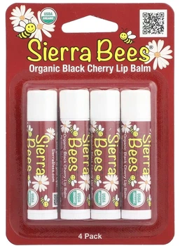 Набор органических бальзамов для губ Sierra Bees Organic Black Cherry Lip Balms 4 шт по 4.25 г (898220011469)