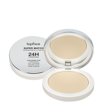 Пудра для лица topface Super Match Foundation компактная увлажняющая 10 г (PT269), 02 Light Cream/Светлый кремовый