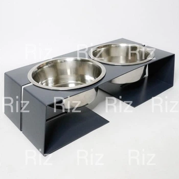 Годівниця Bestmeal, підставка для собак малих порід на 2 миски, метал, h-132мм, V-0.75л, колір графіт