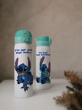 Термос з поїльником на кнопці для дітей Marmyza Ліло та Стіч "Lilo and Stich" "I am not evil" - 350 мл