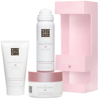 Zestaw Rituals The Ritual Of Sakura Trial Set Pianka pod prysznic 50 ml + Peeling do ciała 125 ml + Krem do ciała 70 ml (8719134185287)