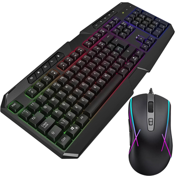 Игровая проводная клавиатура и мышь с подсветкой комплект Ukc 9541