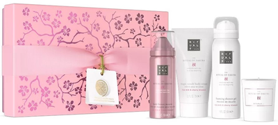 Zestaw Rituals The Ritual Of Sakura Gift Set S Krem do ciała 70 ml + Peeling do ciała 70 ml + Żel pod prysznic 50 ml + Świeca zapachowa 25 g (8719134184471)