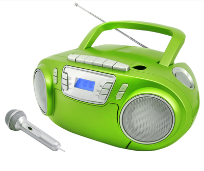 Бумбокс CD/MP3 с кассетным магнитофоном, радио FM-PLL Музыкальный центр 3 Вт