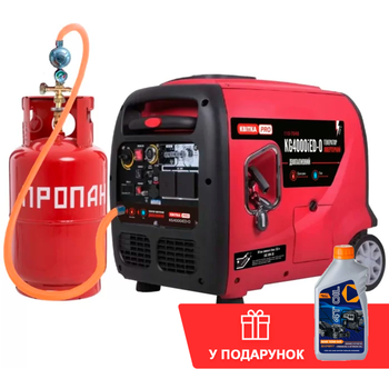 Інверторний двопаливний генератор КВІТКА PRO KG4000iED-O + олива (4/3.5 кВт, пульт ДК) (110-7048)