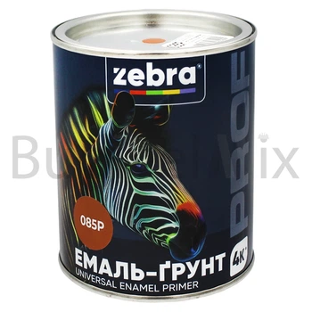 Емаль-ґрунт алкідна ZEBRA PROF 085Р 0,8 кг жовто-коричнева