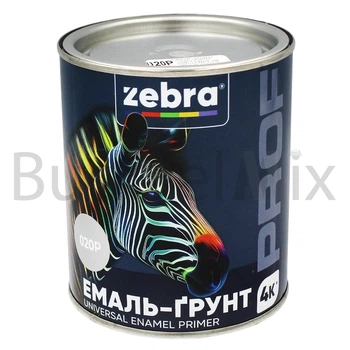 Емаль-ґрунт алкідна ZEBRA PROF 020Р 0,8 кг срібляста