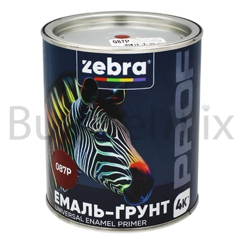 Емаль-ґрунт алкідна ZEBRA PROF 087Р 0,8 кг червоно-коричнева