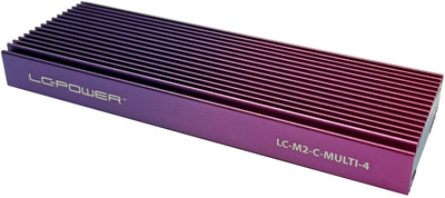 Зовнішня кишеня LC-Power LC-M2-C-MULTI-4 M.2 SSD USB 3.2 Gen. 2x1 Type-C Purple-Violet