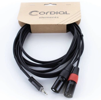 Коммутационный кабель mini Jack 3,5 stereo — 2x XLR Male 3м Cordial EY 3 WMM