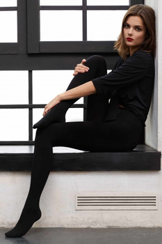Колготки з меланжевим ефектом 615 Velour Lux 80/200 80d Legs 5 black (6000001757419)