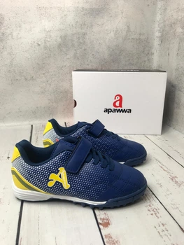 Бутси кросівки футбольні для хлопчика Apawwa 34р-22см Синьо-жовті (1029)