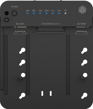 Stacja dokująca i klonująca ICY BOX IB-2915MSCL-C31 do M.2 SATA/NVMe, M.2 PCIe NVMe, 2.5"/3.5" HDD/SSD USB 3.2 Gen 2 Type-C/A Black
