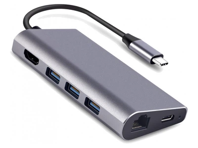 Адаптер Dynamode Dock-USB-TypeC-HDMI-USB3.0-RJ45