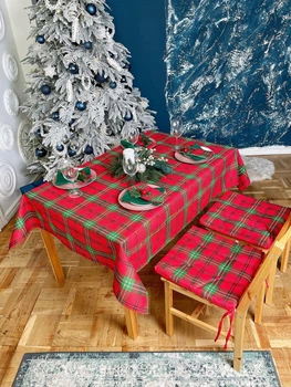 Скатерть водоотталкивающая Delux Textil Шотландская клеточка большая 230 х 170 см (367388)