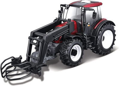 Traktor BBurago Valtra N174 z pługiem Czerwony (4893993440825)