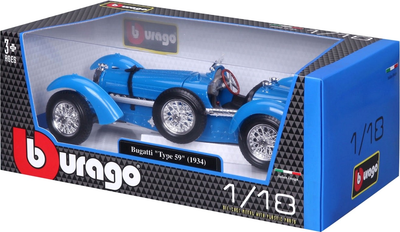 Металева модель автомобіля Bburago Bugatti Type 59 1:18 Синя (4893993120628)