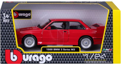 Металева модель автомобіля Bburago BMW 3 Series 1988 1:24 Червона (4893993211005)