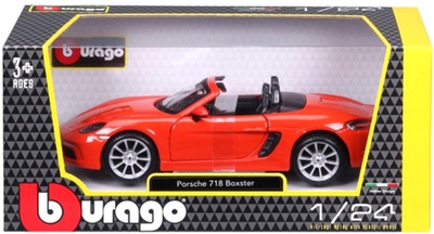 Metalowy model samochodu Bburago Porsche 718 Boxster 1:24 Pomarańczowy (4893993210879)