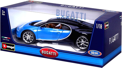 Металева модель автомобіля BBurago Bugatti Chiron 1:18 Синя (4893993110407)