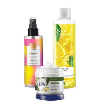 Набір AVON 3-в-1 "Зимова фантазія" парфумований спрей, гель для душу, крем для тіла