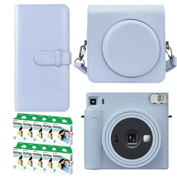 Подарунковий набір камера миттєвого друку Fujifilm Instax Square SQ1 Glacier Blue / Чохол блакитний / Фотоальбом (80 фото) / Фотопапір (100 знімків)