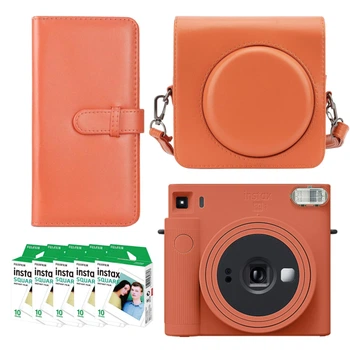 Подарунковий набір камера миттєвого друку Fujifilm Instax Square SQ1 Terracotta Orange / Чохол помаранчевий / Фотоальбом (80 фото) / Фотопапір (50 знімків)