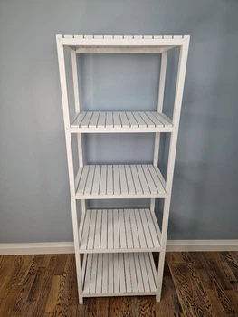 Стелаж (этажерка) 1500х520х360 мм WoodDecor из натурального дерева Белый