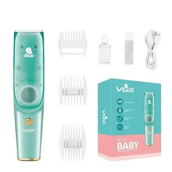 Машинка с вытяжкой для стрижки детей и младенцев VGR Baby V-151 Зеленый (700)