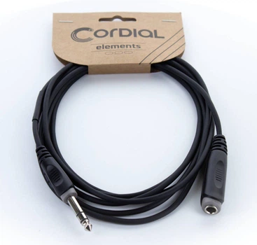 Балансный аудио кабель удлинитель Jack 6,3 stereo Male — Jack 6,3 stereo Female Cordial EM 3 VK 3м