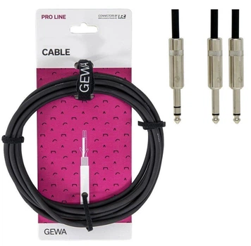 Коммутационный инсертный кабель Jack 6,3 stereo — 2x Jack 6,3 mono GEWA Pro Line 1,5м
